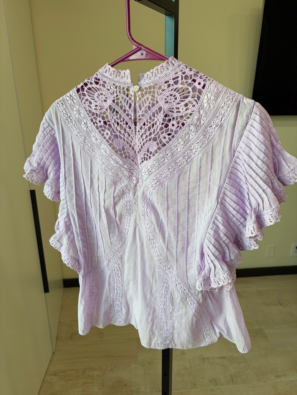 Farm Rio Lilac Lace Ruffled Blouse - Picture 6 of 9